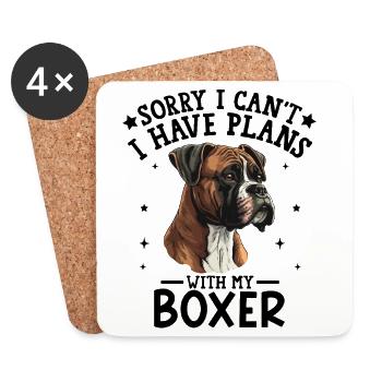 Realistic Boxer Dog Portrait for Apparel - Coasters (set of 4) - white - Front