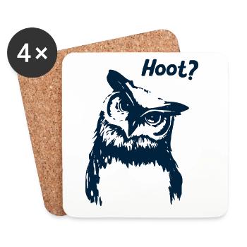 Hoot Owl - Coasters (set of 4) - white - Front