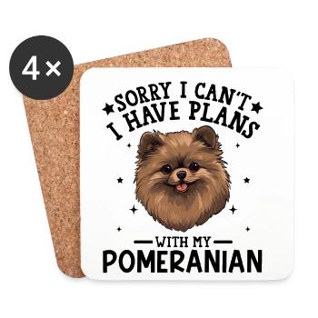 Adorable Pomeranian Face Illustration - Coasters (set of 4) - white - Front