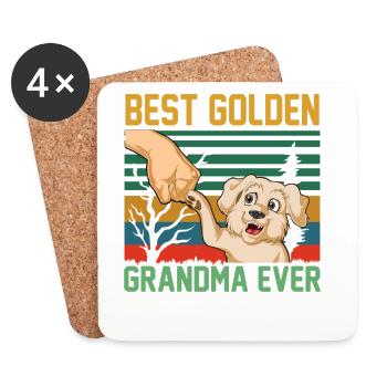 Best golden retriever Grandma Ever  - Coasters (set of 4) - white - Front