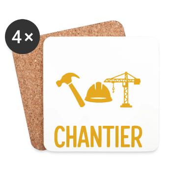 I can't, I have a construction site, design, humor, work - Coasters (set of 4) - white - Front