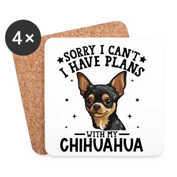 Portrait de Chihuahua charmant - Dessous de verre (lot de 4) - blanc - Devant