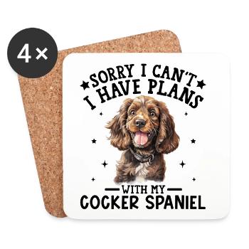 Joyful Dachshund Illustration for Apparel - Coasters (set of 4) - white - Front