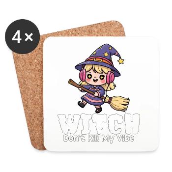 WITCH DON'T RUIN MY VIBE - WITCH HALLOWEEN - Coasters (set of 4) - white - Front