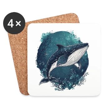baleine - Dessous de verre (lot de 4) - blanc - Devant
