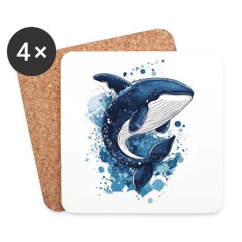 baleine - Dessous de verre (lot de 4) - blanc - Devant