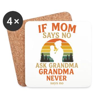 Drôle de grand-mère tenue de bébé - Dessous de verre (lot de 4) - blanc - Devant