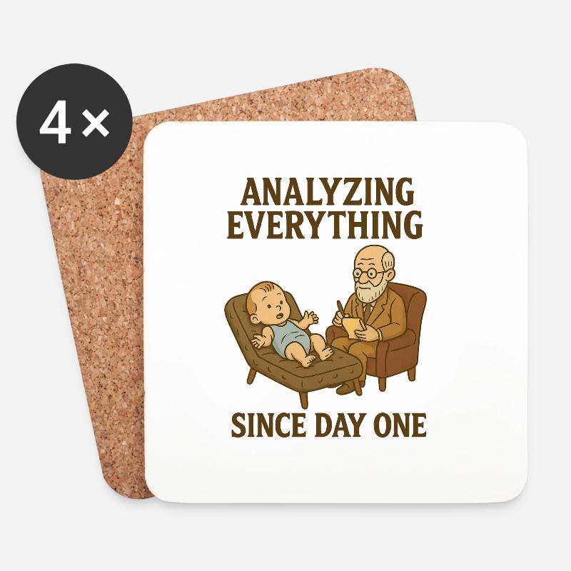 Alles vom ersten Tag an analysieren - Untersetzer (4er-Set) - Weiß