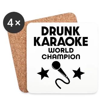 Drunk Karaoke World Champion - Coasters (set of 4) - white - Front