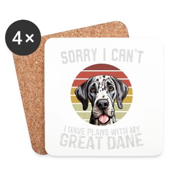Tut mir leid, ich kann keine Deutsche Dogge entwerfen - Untersetzer (4er-Set) - Weiß - Vorne