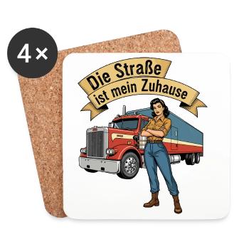 Die Straße ist mein Zuhause - Untersetzer (4er-Set) - Weiß - Vorne