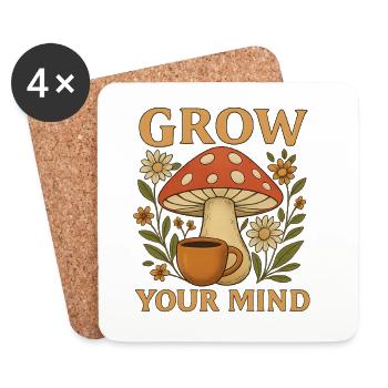 Wachstum Geist Pilz Blumen Design - Untersetzer (4er-Set) - Weiß - Vorne