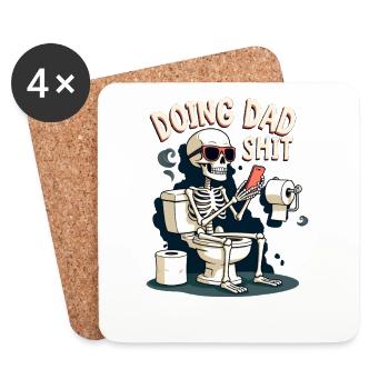 Faire des conneries de papa Drôle de fête des pères Faire des conneries de papa - Dessous de verre (lot de 4) - blanc - Devant