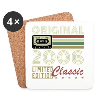 20 Years 2006 Vintage Retro Anniversary - Coasters (set of 4) - white - Front