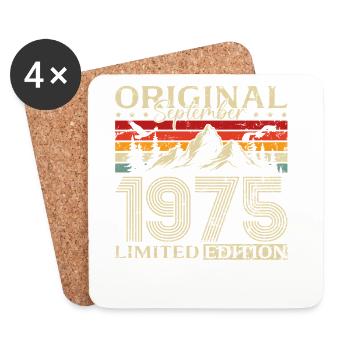 50ème Anniversaire Millésime Septembre Millésime 1975 - Dessous de verre (lot de 4) - blanc - Devant