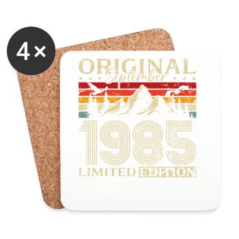 40ème Anniversaire Millésime Septembre Millésime 1985 - Dessous de verre (lot de 4) - blanc - Devant