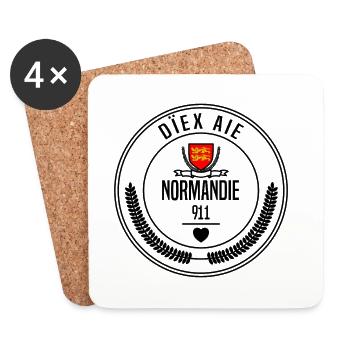 Diex Aie Symbole de la Normandie Historique - Dessous de verre (lot de 4) - blanc - Devant