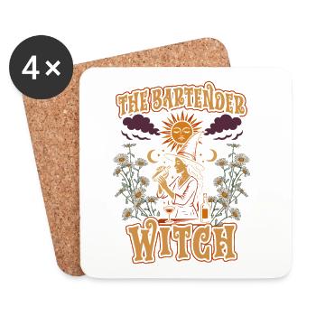 Barkeeperin Barfrau The Bartender Witch - Untersetzer (4er-Set) - Weiß - Vorne