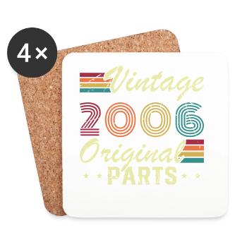 20 Years 2006 Vintage Retro Anniversary - Coasters (set of 4) - white - Front