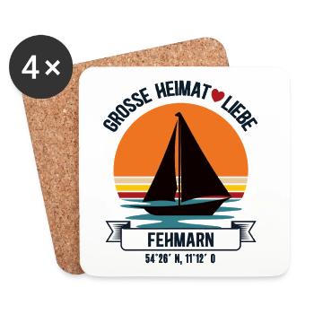 Fehmarn Heimat Ost Holstein Küste Segler Ostsee - Untersetzer (4er-Set) - Weiß - Vorne