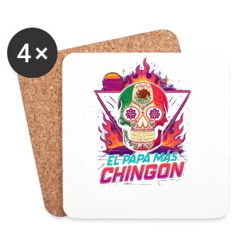 El Papa Mas Chingon - Dessous de verre (lot de 4) - blanc - Devant