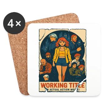 Dark crime drama with a strong heroine - Coasters (set of 4) - white - Front