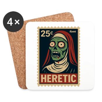 Heretischer Zombie-Design im Vintage-Stil - Untersetzer (4er-Set) - Weiß - Vorne