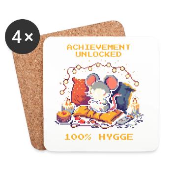 Achievement unlocked: 100% Hygge - Coasters (set of 4) - white - Front