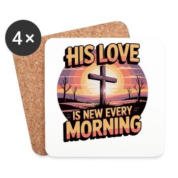 Christian motif with cross at sunrise - Coasters (set of 4) - white - Front