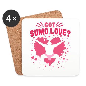Lutteur de sumo Lutte japonaise Nagoya - Dessous de verre (lot de 4) - blanc - Devant