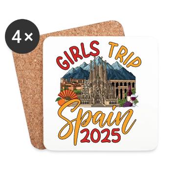 Spain Girls Trip 2025 - Untersetzer (4er-Set) - Weiß - Vorne