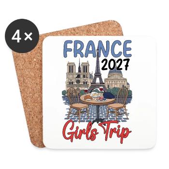 France Girls Trip 2027 - Untersetzer (4er-Set) - Weiß - Vorne