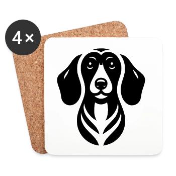 Dachshund - Coasters (set of 4) - white - Front