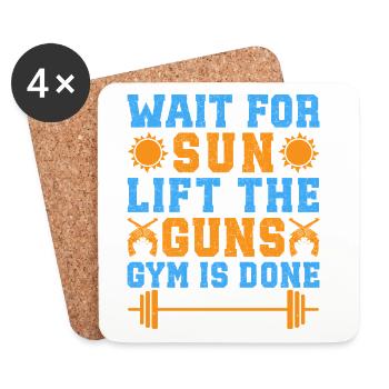 Fitness Motivation Bodybuilder Lift The Guns Gym - Untersetzer (4er-Set) - Weiß - Vorne
