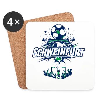 Supporter de football à Schweinfurt - Dessous de verre (lot de 4) - blanc - Devant