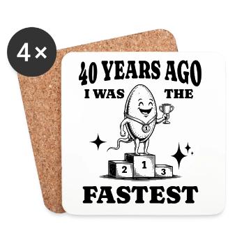 40e anniversaire Gag Avoir 40 ans Bday Party - Dessous de verre (lot de 4) - blanc - Devant