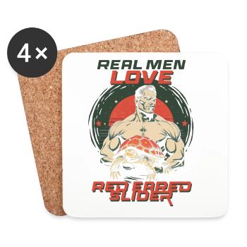 Red-eared Turtle - Coasters (set of 4) - white - Front
