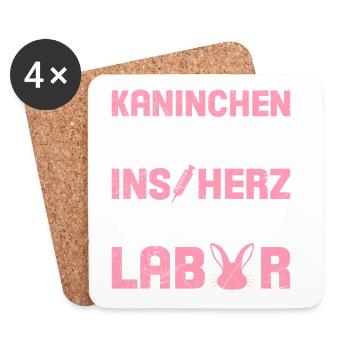 KANINCHEN GEHÖREN INS HERZ NICHT LABOR Gegen - Untersetzer (4er-Set) - Weiß - Vorne