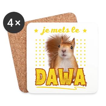 Ecureuil, Je Mets le DAWA dans la Foret  - Dessous de verre (lot de 4) - blanc - Devant