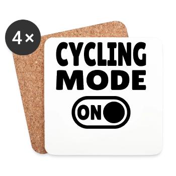 Cycling Mode ON – Für echte Radsport Fans - Untersetzer (4er-Set) - Weiß - Vorne