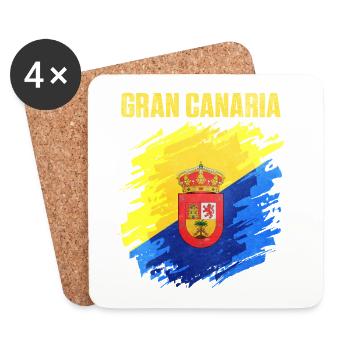 Puissant écusson du club de Gran Canaria - Dessous de verre (lot de 4) - blanc - Devant