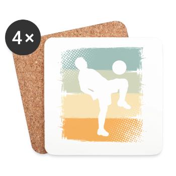 Football - Dessous de verre (lot de 4) - blanc - Devant