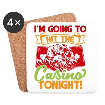 Fan de jeux d'argent, je vais au casino ce soir Casino - Dessous de verre (lot de 4) - blanc - Devant