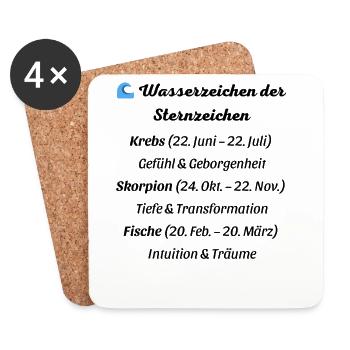 Wasserzeichen der Sternzeichen - Untersetzer (4er-Set) - Weiß - Vorne