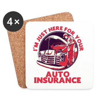 Insurance broker car insurance - Coasters (set of 4) - white - Front