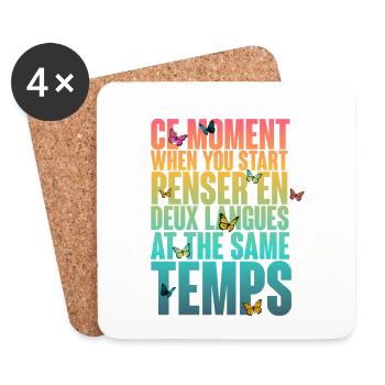 DICTON COOL POUR LES MULTILINGUES, LES INTERNATIONAUX - Dessous de verre (lot de 4) - blanc - Devant