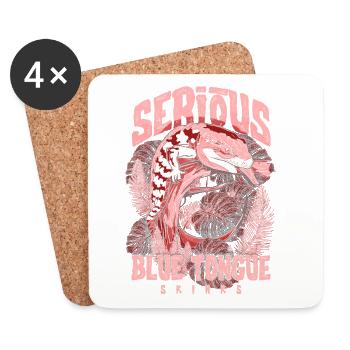 Gardien de reptiles sérieux au sujet des scinques à langue bleue - Dessous de verre (lot de 4) - blanc - Devant