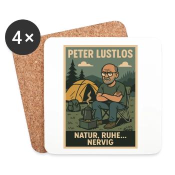 Peter Lustlos Natur Camping Design - Untersetzer (4er-Set) - Weiß - Vorne