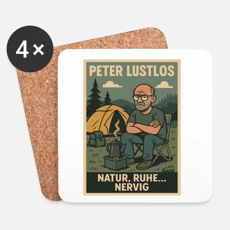Peter Lustlos Natur Camping Design - Untersetzer (4er-Set) - Weiß