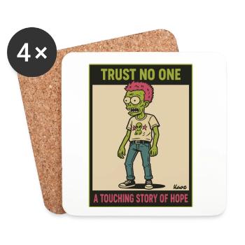 Ne faites confiance à personne Zombie Rebel Design - Dessous de verre (lot de 4) - blanc - Devant